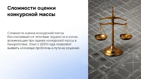 Типичные сложности и риски при оценке конкурсной массы