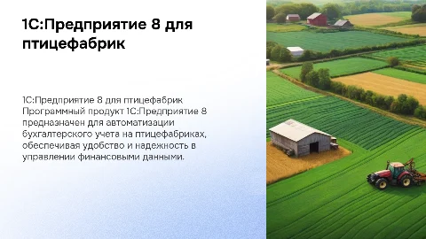 1С:Предприятие 8. Бухгалтерия птицефабрики — обзор программы