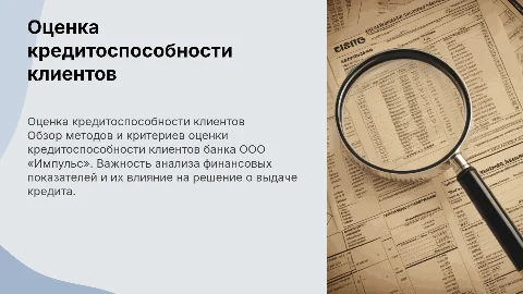 Оценка кредитоспособности клиента банка ООО «Импульс»