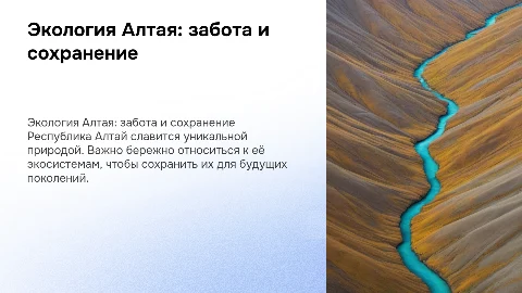 Экология и забота о природе республики Алтай