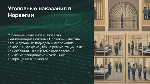 Исполнение уголовного наказания в пенитенциарной системе Норвегии