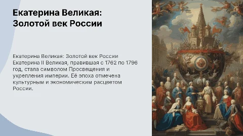 екатерина 2 великая золотой век россии