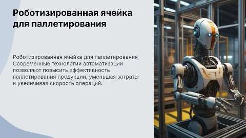 Роботизированная ячейка для паллетирования продукции