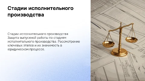Защита выпускной квалификационной работы по теме стадии исполнительного производства
