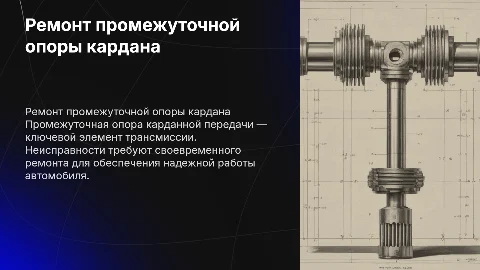 Ремонт промежуточной опоры карданной передачи автомобиля