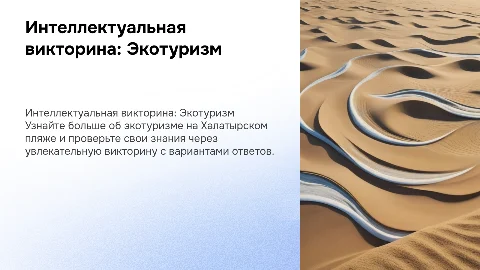 Интеллектуальная викторина по экотуризму на Халатырском пляже
