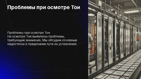выявленные проблемы при осмотре тои