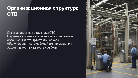 организационно-управленческую структуру сто