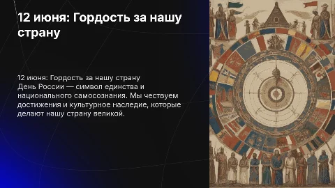 12 июня Родная страна, мы гордимся тобой!, на английском