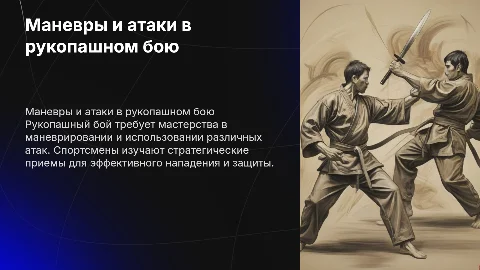 Приемы маневрирования и нападения в рукопашном бою