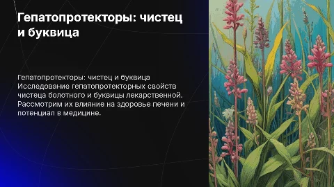 Гепатопротекторное действие чистеца и буквицы