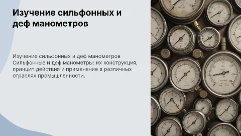 презентация на тему изучение работы сильфонных и деф манометров