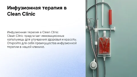 Инфузионная терапия в клинике "Clean Clinic" для здоровья
