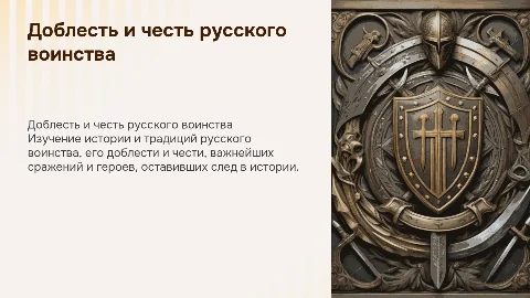 проект по обществознанию 7 класс доблесть и честь русского воиства