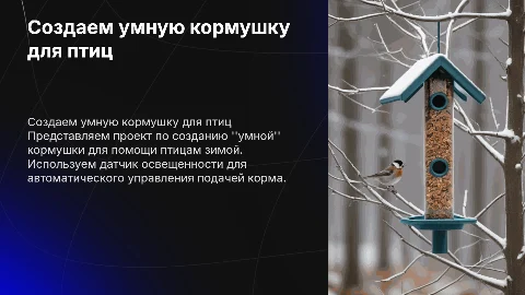 Создаем "умную" кормушку для птиц с датчиком освещенности