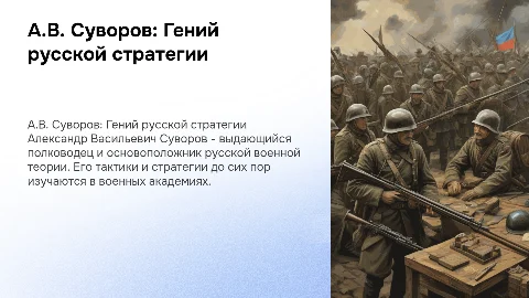 А.В. Суворов - гениальный полководец и военный теоретик