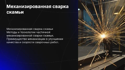 Cварка скамьи механизированная сварка частичная