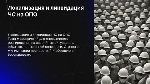 План мероприятий по локализации и ликвидации ЧС на ОПО