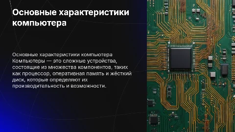 Основные характеристики компьютера