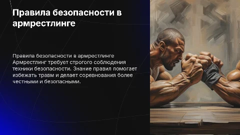 правила безопасности в армрестлинге