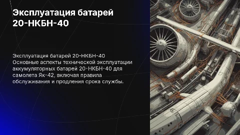 Техническая эксплуатация аккумуляторных батарей 20-НКБН-40