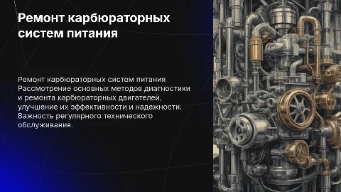 Ремонт системы питания карбюраторных двигателей