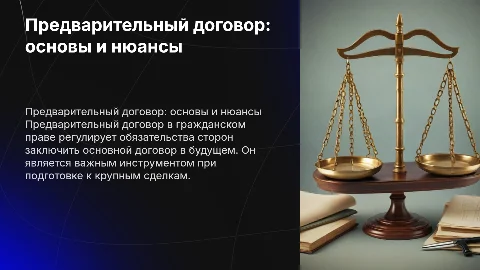 предварительный договор в гражданском праве