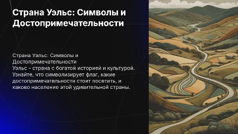 Презентация о стране Уэльс: флаг, достопримечательности и население