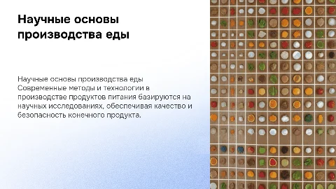 Научные основы производства продуктов питания
