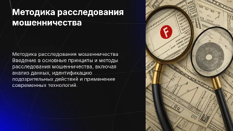 Презентация по теме "методика расследования мошенничества"