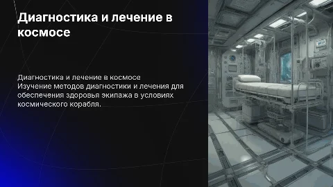 Методики диагностики и лечения в космосе для экипажа
