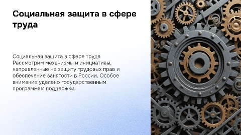 Социальная защита граждан в сфере труда и занятости населения в РФ