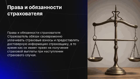 Права и обязанности страхователя по договору страхования