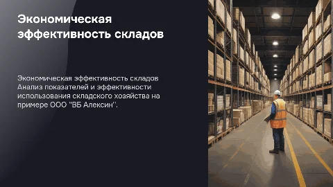 Экономическая эффективность использования складского хозяйства