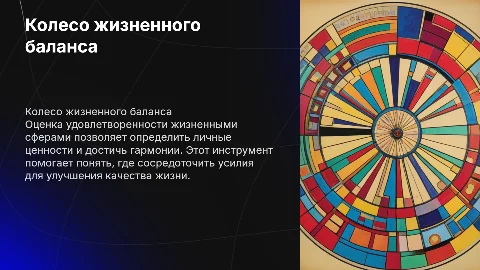 Колесо жизненного баланса: оценка удовлетворенности жизнью