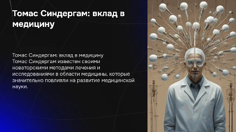 томас синдергам вклад в медицину