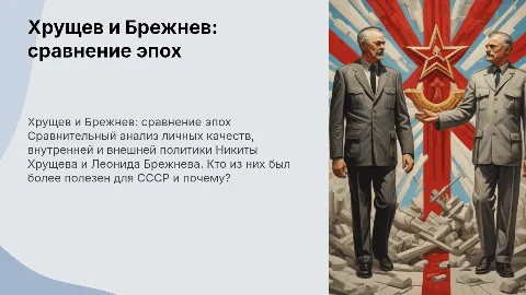 Хрущев и Брежнев: сравнительная характеристика и влияние на СССР
