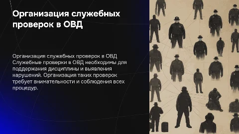 организация и проведение служебных проверок в овд