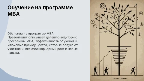 Презентация программы MBA: целевая аудитория и преимущества