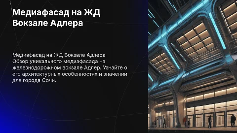 медиафасад Сочи, ЖД Вокзал Адлер, улица Просвещения, 118Б/2