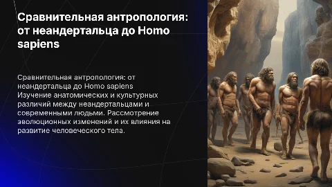 Сравнительная антропология: от неандертальца до Homo sapiens
