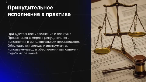 Меры принудительного исполнения в исполнительном производстве
