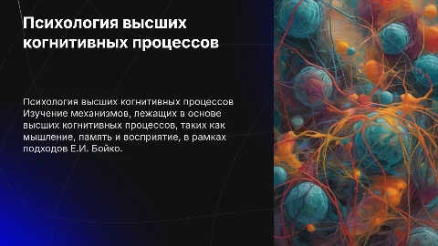 Психология высших когнитивных процессов Е.И. Бойко