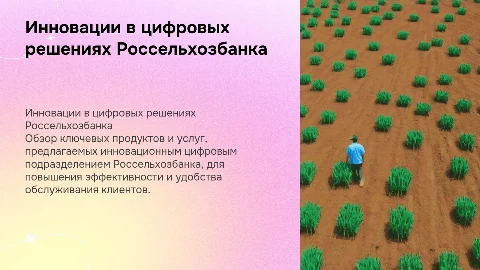 Обзор продуктов и услуг цифрового подразделения Россельхозбанка