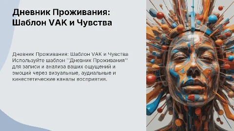 Шаблон "Дневник Проживания": VAK и чувства для самопознания