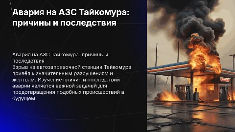 Авария на азс Тайкомура