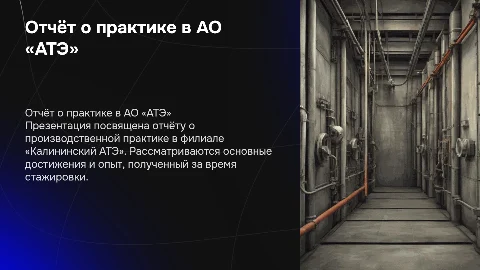 Отчёт о производственной практике в АО «АТЭ»