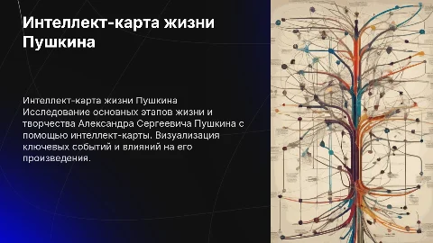 Интелект карта про Пушкина со стрелочками