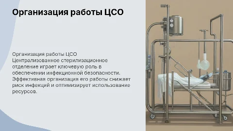 ОРГАНИЗАЦИЯ РАБОТЫ ЦентрализованноГО стерилизационного отделение