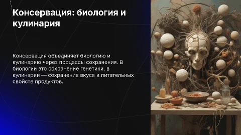 Консервация в биологии и кулинарии